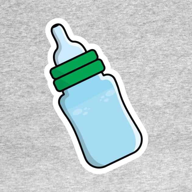 Baby's Milk Bottle Sticker vector illustration. People drink objects icon concept. Newborn baby plastic water and milk bottle sticker vector design with shadow. by AlviStudio